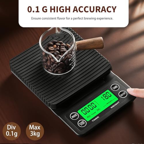 Black coffee scale with built-in timer — photo 3