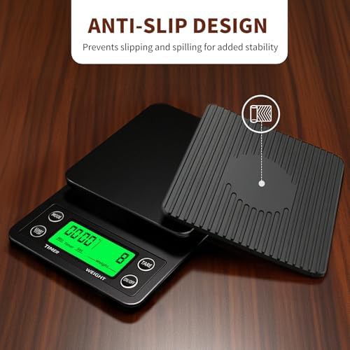 Black coffee scale with built-in timer — photo 4