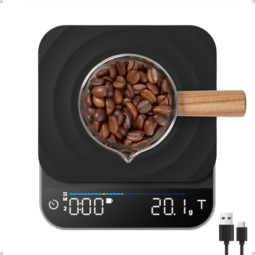 Rechargeable LED espresso and coffee scale