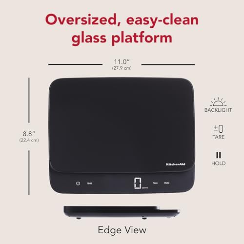 High capacity black glass digital food scale — photo 3