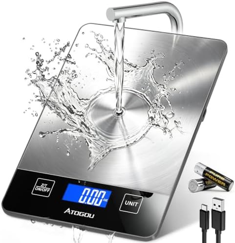 Rechargeable Digital Kitchen Scale 33 lb