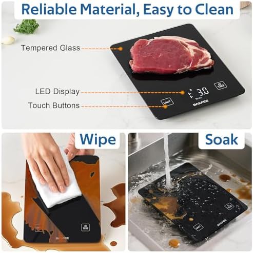 Bakfee waterproof kitchen food scale black — photo 4