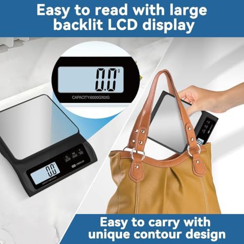 Black precision digital baking scale 0.1g — photo 5
