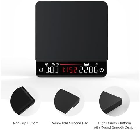 Portable metal coffee scale with flow rate — photo 5