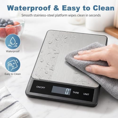 Stainless steel USB rechargeable digital kitchen scale — photo 5