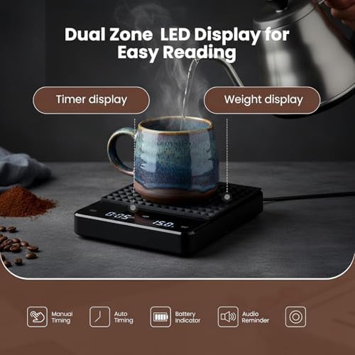 Rechargeable coffee scale with protective silicone mat — photo 3