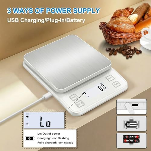 Rechargeable stainless steel 22lb baking scale — photo 3