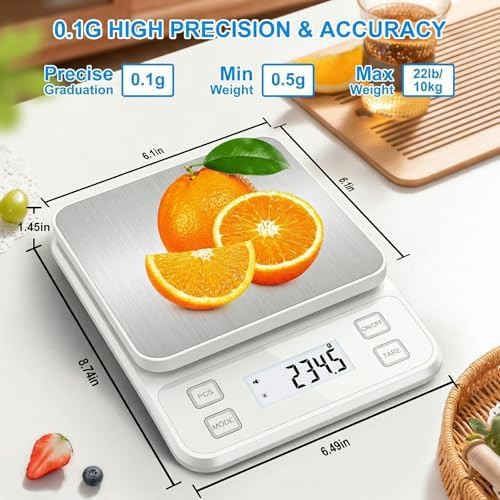 Rechargeable stainless steel 22lb baking scale — photo 4