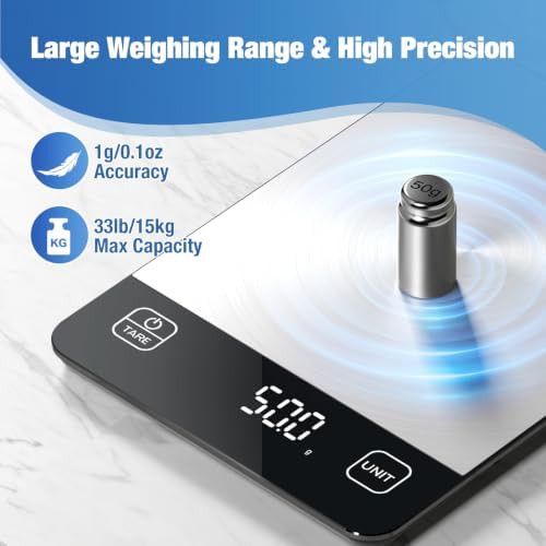 Large rechargeable 33lb digital kitchen scale — photo 4