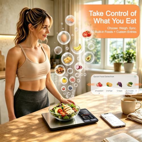 Smart black food scale with TFT display — photo 3