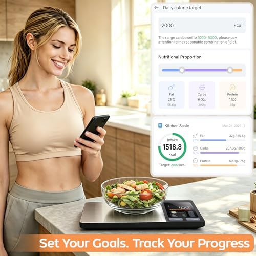 Smart black food scale with TFT display — photo 5