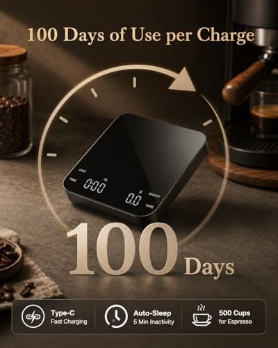 Precision coffee scale with black finish — photo 4