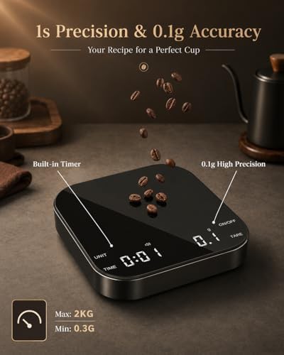Precision coffee scale with black finish — photo 5