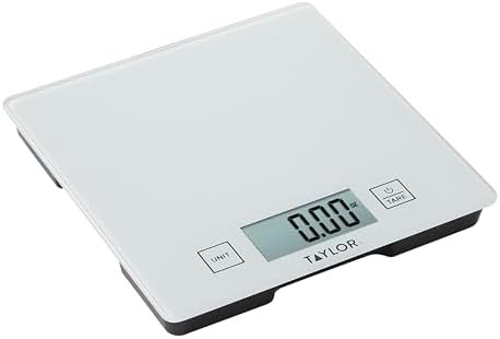 Compact white glass scale for baking