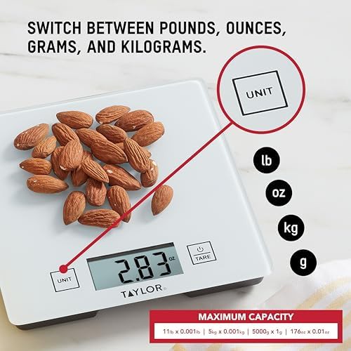 Compact white glass scale for baking — photo 3