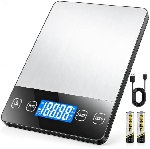 Seven unit rechargeable kitchen scale
